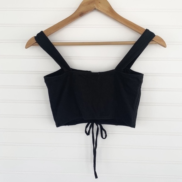 Nollie Black Lace-Up Crop Top | Size Small - Picture 3 of 8